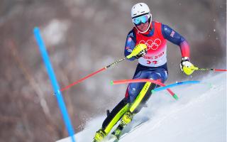 Saffron Walden's Billy Major during the men's slalom at the Beijing 2022 Winter Olympic Games.