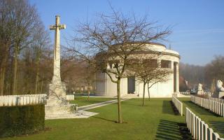 The Pleogsteert Memorial, Belgium where Andy Porter, a Saffron Walden son, is commemorated, having lost his life in the Great War