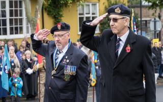 Saffron Walden's Royal British Legion branch president John Moran and vice-chair Andrew Pain on Remembrance Sunday
