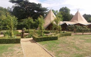 Saffron Walden: the walled garden set up for weddings
