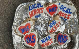 These painted stones were left at Saffron Walden Community Hospital to thank NHS workers. Picture: Lynne Foster