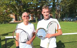 Dave Hancock and Guy Ellis were the finalists of the Philippa Francis Plate competition. Picture: CASTLE HILL TENNIS CLUB