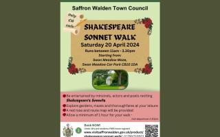 The Shakespeare Sonnet Walk will take place on Saturday, April 20